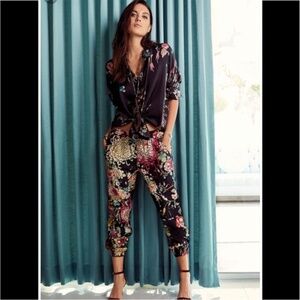 JOHNNY WAS BIYA Gila Floral Linen Blend Cargo Jogger M